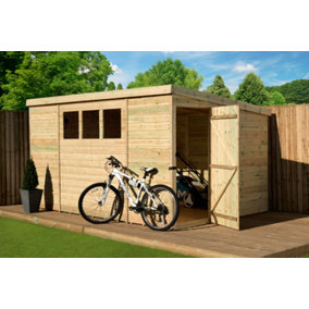 Empire 2500  Pent 9X8 pressure treated tongue and groove wooden garden shed door right side panel (9' x 8' / 9ft x 8ft) (9x8)