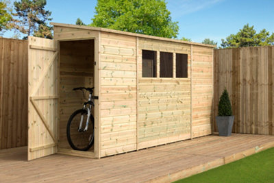 Empire 2800  Pent 10x3 pressure treated tongue and groove wooden garden shed door left side panel (10' x 3' / 10ft x 3ft) (10x3)