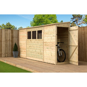 Empire 2800  Pent 10x3 pressure treated tongue and groove wooden garden shed door right side panel (10' x 3' / 10ft x 3ft) (10x3)