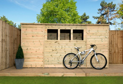 Empire 2800  Pent 10x3 pressure treated tongue and groove wooden garden shed door right side panel (10' x 3' / 10ft x 3ft) (10x3)