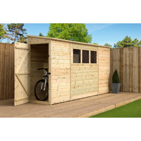 Empire 2800  Pent 12x3 pressure treated tongue and groove wooden garden shed door left side panel (12' x 3' / 12ft x 3ft) (12x3)