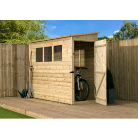 Empire 2800  Pent 6x3 pressure treated tongue and groove wooden garden shed door right side panel (6' x 3' / 6ft x 3ft) (6x3)