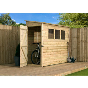 Empire 2800  Pent 7x3 pressure treated tongue and groove wooden garden shed door left side panel (7' x 3' / 7ft x 3ft) (7x3)