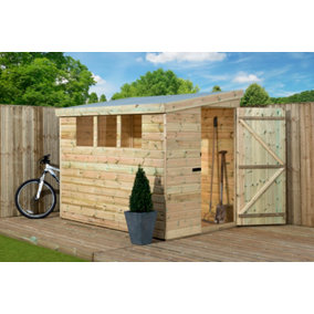 Empire 3000  Pent 10x5 pressure treated tongue and groove wooden garden shed door right side panel (10' x 5' / 10ft x 5 ft) (10x5)