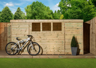 Empire 3000  Pent 10x8 pressure treated tongue and groove wooden garden shed door left side panel (10' x 8' / 10ft x 8ft) (10x8)