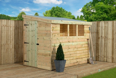 Empire 3000  Pent 7x5 pressure treated tongue and groove wooden garden shed door left side panel (7' x 5' / 7ft x 5ft) (7x5)