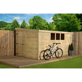 Empire 3000  Pent 9x4 pressure treated tongue and groove wooden garden shed door left side panel (9' x 4' / 9ft x 4ft) (9x4)