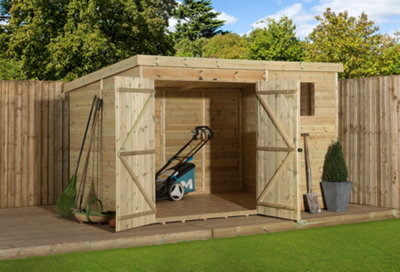 Empire 4000  Pent 10x6 double door left windows