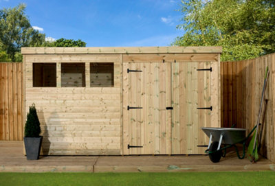 Empire 4000  Pent 10x6 double door right windows