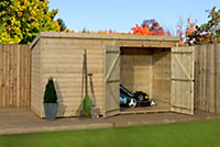 Empire 4000  Pent 12x5 pressure treated tongue and groove wooden garden shed double door right (12' x 5' / 12ft x 5ft) (12x5)