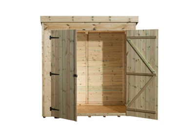 Empire 4000 Pent 6X6 pressure treated tongue and groove wooden garden shed double door (6' x 6' / 6ft x 6ft) (6x6)