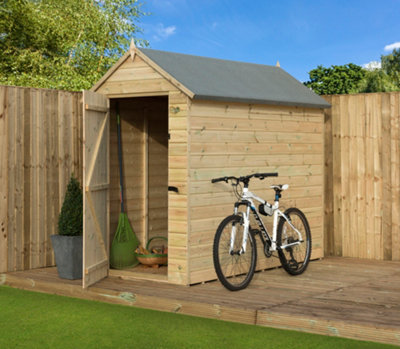 Empire 8000 Premier pressure treated tongue and groove wooden garden shed apex shed 4x8 (4' x 8' / 4ft x 8ft) (4x8)