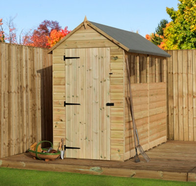 Empire 8200 Premier Apex Shed windows 4x12 pressure treated tongue and groove wooden garden shed (4' x 12' / 4ft x 12ft) (4x12)