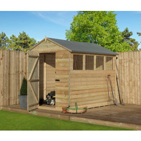 Empire 9200 Premier Apex Shed  6x6 pressure treated tongue and groove wooden garden shed windows (6' x 6' / 6ft x 6ft) (6x6)