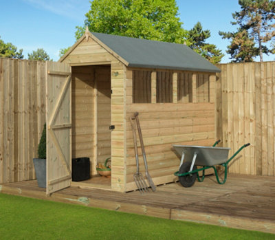 Empire 9200 Premier Apex Shed windows 4x7 pressure treated tongue and ...