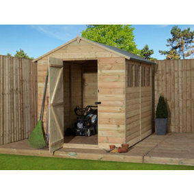 Empire 9200 Premier Apex Shed windows 5x10 pressure treated tongue and groove wooden garden shed (5' x 10' / 5ft x 10ft) (5x10)