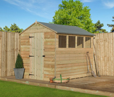 Empire 9200 Premier Apex Shed windows 5x8 pressure treated tongue and groove wooden garden shed (5' x 8' / 5ft x 8ft) (5x8)