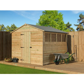 Empire 9200 Premier Apex Shed windows 8x8 pressure treated tongue and groove wooden garden shed (8' x 8' / 8ft x 8ft) (8x8)