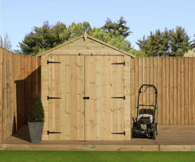 Empire 9500 Premier Apex Shed double door 6x6 pressure treated tongue and groove wooden garden shed (6' x 6' / 6ft x 6ft) (6x6)