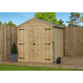 Empire 9500 Premier Apex Shed double door 6x9 pressure treated tongue and groove wooden garden shed (6' x 9' / 6ft x 9ft) (6x9)