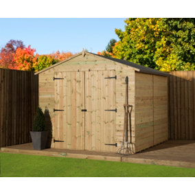 Empire 9500 Premier Apex Shed double door 8x9 pressure treated tongue and groove wooden garden shed  (8' x 9' / 8ft x 9ft) (8x9)
