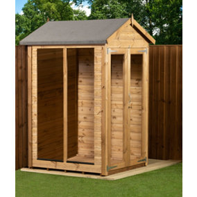 Empire Apex Summerhouse 4X4 dipped treated tongue and groove wooden garden shed double door (4' x 4' / 4ft x 4ft) (4x4)