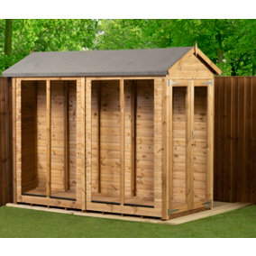 Empire Apex Summerhouse 4X8 dipped treated tongue and groove wooden garden shed double door (4' x 8' / 4ft x 8ft) (4x8)
