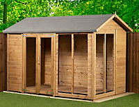 Empire Apex Summerhouse 6X10 dipped treated tongue and groove wooden garden shed double door (6' x 10' / 6ft x 10ft) (6x10)