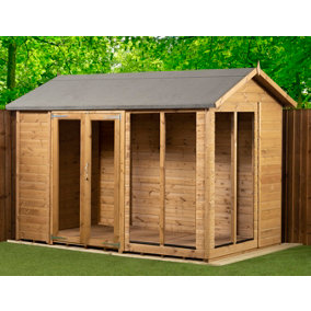 Empire Apex Summerhouse 6X10 dipped treated tongue and groove wooden garden shed double door (6' x 10' / 6ft x 10ft) (6x10)