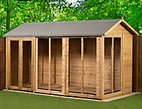 Empire Apex Summerhouse 6X12 dipped treated tongue and groove wooden garden shed double door (6' x 12' / 6ft x 12ft) (6x12)