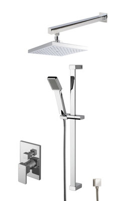 Empire Concealed Square Manual Valve Shower Set - Chrome - Balterley