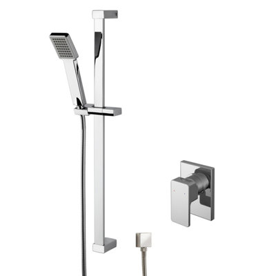 Empire Concealed Square Manual Valve & Slide Rail Kit Shower Bundle Set - Chrome - Balterley Price Comparisons | Compare The Build