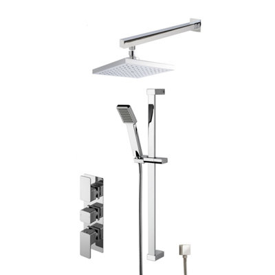 Empire Concealed Square Triple Valve Shower Set - Chrome - Balterley Price Comparisons | Compare The Build