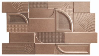 Empire Copper 3D Metallic Effect 310mm x 560mm Porcelain Wall Tiles (Pack of 7 w/ Coverage of 1.21m2)
