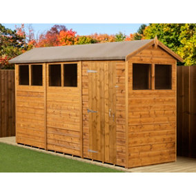 Empire Modular Apex 4x12 dipped treated tongue and groove wooden garden shed windows  (4' x 12' / 4ft x 12ft) (4x12)