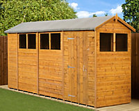 Empire Modular Apex 4x14 dipped treated tongue and groove wooden garden shed windows (4' x 14' / 4ft x 14ft) (4x14)