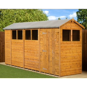 Empire Modular Apex 4x14 dipped treated tongue and groove wooden garden shed windows (4' x 14' / 4ft x 14ft) (4x14)