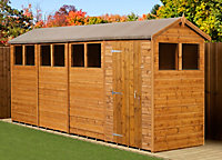 Empire Modular Apex 4x16 dipped treated tongue and groove wooden garden shed windows (4' x 16' / 4ft x 16ft) (4x16)