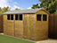 Empire Modular Apex 4x18 dipped treated tongue and groove wooden garden shed double door & windows (4' x 18' / 4ft x 18ft) (4x18)