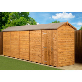 Empire Modular Apex 4x20 dipped treated tongue and groove wooden garden shed single door  (4' x 20' / 4ft x 20ft) (4x20)