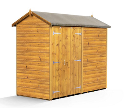 Empire Modular Apex 4x8 dipped treated tongue and groove wooden garden shed double door (4' x 8' / 4ft x 8ft) (4x8)