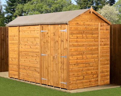Empire Modular Apex 6x10 dipped treated tongue and groove wooden garden shed double door  (6' x 10' / 6ft x 10ft) (6x10)