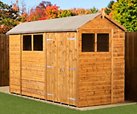 Empire Modular Apex 6x10 dipped treated tongue and groove wooden garden shed double door windows (6' x 10' / 6ft x 10ft) (6x10)