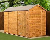 Empire Modular Apex 6x10 dipped treated tongue and groove wooden garden shed single door no windows (6' x 10' / 6ft x 10ft) (6x10)