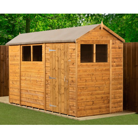 Empire Modular Apex 6x10 Windows dipped treated tongue and groove wooden garden shed (6' x 10' / 6ft x 10ft) (6x10)