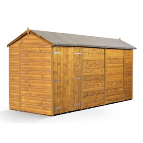 Empire Modular Apex 6x12 dipped treated tongue and groove wooden garden shed double door (6' x 12' / 6ft x 12ft) (6x12)
