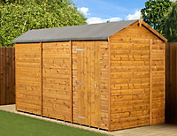 Empire Modular Apex 6x12 dipped treated tongue and groove wooden garden shed single door no windows (6' x 12' / 6ft x 12ft) (6x12)