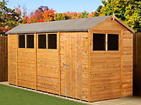 Empire Modular Apex 6x14 dipped treated tongue and groove wooden garden shed windows (6' x 14' / 6ft x 14ft) (6x14)