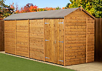 Empire Modular Apex 6x16 dipped treated tongue and groove wooden garden shed double door (6' x 16' / 6ft x 16ft) (6x16)