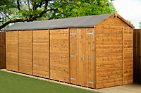 Empire Modular Apex 6x20 dipped treated tongue and groove wooden garden shed double door (6' x 20' / 6ft x 20ft) (6x20)
